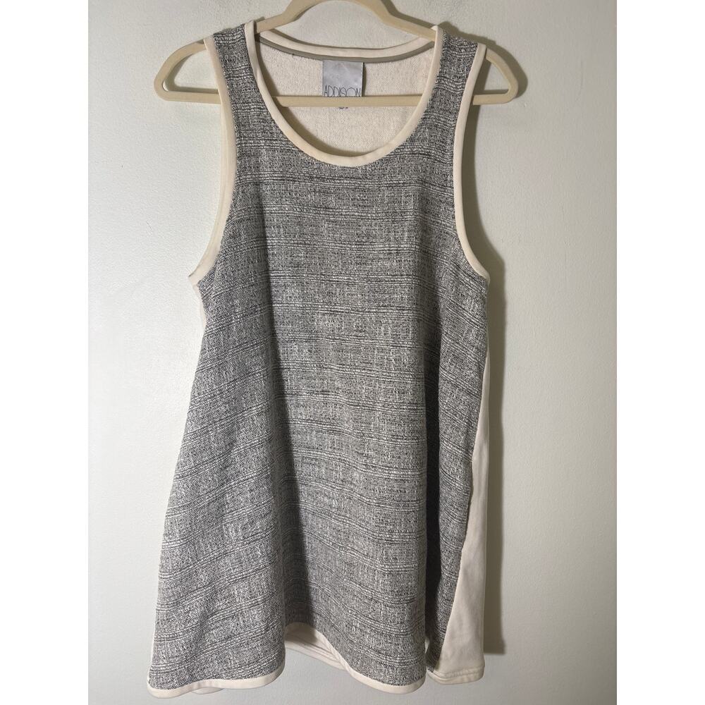 Addison Gray Tweed Sleeveless Knee Length Dress Medium